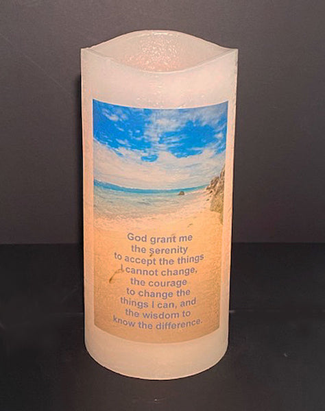 "Serenity Prayer"  4 x 8 Flameless LED Candle